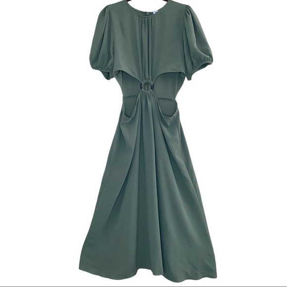 Zara Cut Out Bohemian Style Puff Sleeve Dress - Picture 7 of 15